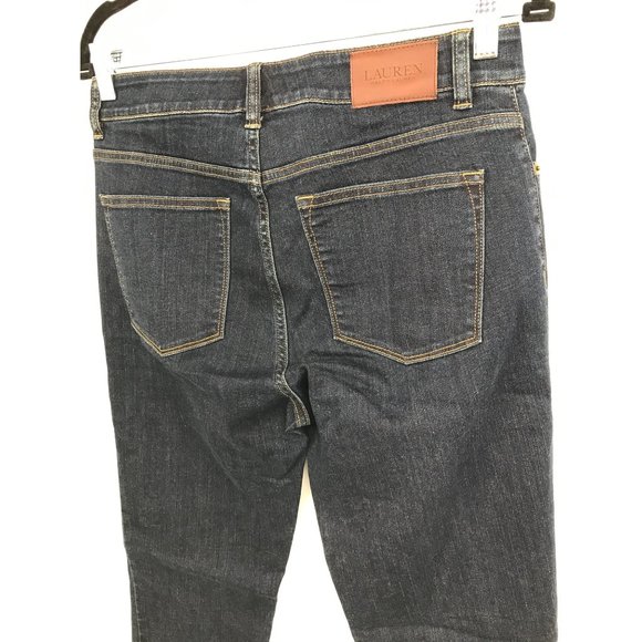 Lauren Ralph Lauren Premier Stretch Straight Leg Jean 8 Dark Wash NEW - Picture 6 of 7